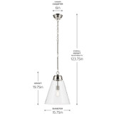 Kichler - 52662PNCLR - One Light Pendant - Marsailli - Polished Nickel