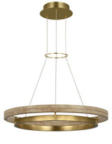 Visual Comfort Modern - 700GRC30HABNO-LED930 - LED Chandelier - Grace - Hand Rubbed Antique Brass/Natural Oak