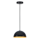 ET2 - E24902-GBGLD - LED Pendant - Hemisphere - Gloss Black / Gold