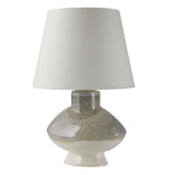 Arteriors - PTC33-103 - One Light Table Lamp - Ginn - Pebble Reactive/Antique Brass/Off-White/Off-White