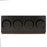 Arteriors - FZS04 - Credenza - Tudor - Ebony Oak Veneer/Black Lacquer/Antique Brass