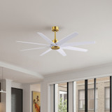Matthews Fan Company - AN-BRBR-MWH-64 - 64"Ceiling Fan - Ariella - Brushed Brass