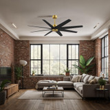 Matthews Fan Company - AN-BRBR-BK-64 - 64"Ceiling Fan - Ariella - Brushed Brass