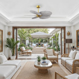 Matthews Fan Company - AKTP-BRBR-BW - 48"Ceiling Fan - Alessandra TROPICAL - Brushed Brass