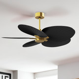 Matthews Fan Company - AKTP-BRBR-BK - 48"Ceiling Fan - Alessandra TROPICAL - Brushed Brass
