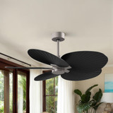 Matthews Fan Company - AKTP-BN-BK - 48"Ceiling Fan - Alessandra TROPICAL - Brushed Nickel