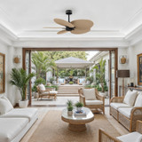 Matthews Fan Company - AKTP-BK-LM - 48"Ceiling Fan - Alessandra TROPICAL - Matte Black