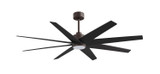 Matthews Fan Company - ANLK-TB-BK-64 - 64"Ceiling Fan - Ariella-LK - Textured Bronze