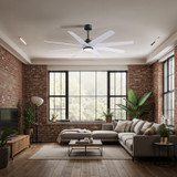 Matthews Fan Company - ANLK-BK-MWH-64 - 64"Ceiling Fan - Ariella-LK - Matte Black