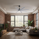 Matthews Fan Company - ANLK-BK-BW-64 - 64"Ceiling Fan - Ariella-LK - Matte Black