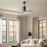 Matthews Fan Company - PA3-BK-BW-42 - 42"Ceiling Fan - Patricia - Matte Black