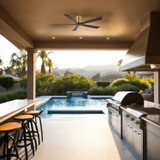 Matthews Fan Company - IR5H-BRBR-WA-60 - 60"Ceiling Fan - Irene-5H - Brushed Brass