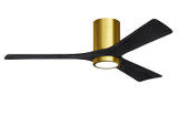Matthews Fan Company - IR3HLK-BRBR-BK-52 - 52"Ceiling Fan - Irene-3HLK - Brushed Brass