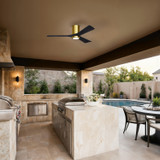 Matthews Fan Company - IR3HLK-BRBR-BK-52 - 52"Ceiling Fan - Irene-3HLK - Brushed Brass