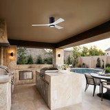 Matthews Fan Company - IR3HLK-BK-MWH-52 - 52"Ceiling Fan - Irene-3HLK - Matte Black