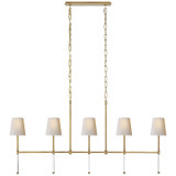 Visual Comfort Signature - SK 5055HAB-NP - Five Light Linear Chandelier - Camille - Hand-Rubbed Antique Brass