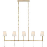 Visual Comfort Signature - SK 5055HAB-NP - Five Light Linear Chandelier - Camille - Hand-Rubbed Antique Brass