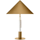 Visual Comfort Signature - KW 3607AB/WM-AB - LED Table Lamp - Mira - Antique-Burnished Brass And White Marble