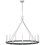 Visual Comfort Signature - CHC 5874PN/BRT - LED Chandelier - Darlana5 - Polished Nickel and Black Rattan