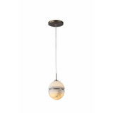 Avenue Lighting - HF2902-AB - One Light Pendant - Sedona - Alabaster / Aged Brass