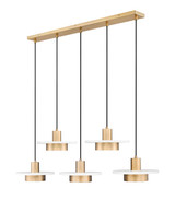 Z-Lite - 829P12-5L-MW-MGLD-LE - LED Linear Chandelier - Ludo - Matte White + Modern Gold