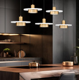 Z-Lite - 829P12-5L-MW-MGLD-LE - LED Linear Chandelier - Ludo - Matte White + Modern Gold