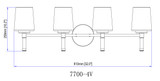 Z-Lite - 7700-4V-CH - Four Light Vanity - Henri - Chrome