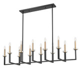Z-Lite - 6100-12L-MB - 12 Light Linear Chandelier - Gaultier - Matte Black+Mordern Gold