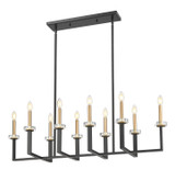 Z-Lite - 6100-10L-MB - Ten Light Linear Chandelier - Gaultier - Matte Black+Mordern Gold