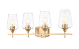 Z-Lite - 473-4V-BBR - Four Light Vanity - Joliet - Burnished Brass