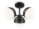 Z-Lite - 7517-3SF-MB - Three Light Semi Flush Mount - Realm Sphere - Matte Black