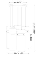 Z-Lite - 7002P5-5R-RB - Five Light Chandelier - Fontaine - Rubbed Brass