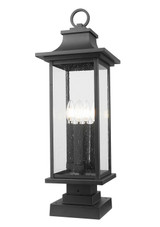 Z-Lite - 5017PHBS-SQPM-BK - Four Light Outdoor Pier Mounted Fixture - Tiberius - Black