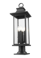 Z-Lite - 5017PHBR-533PM-BK - Four Light Outdoor Pier Mounted Fixture - Tiberius - Black