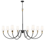 Z-Lite - 4014-65MB-MGLD - Eight Light Chandelier - Claudelle - Matte Black + Modern Gold