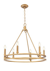Z-Lite - 4005-6SBR - Six Light Chandelier - Dennison - Signature Brass