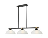 Z-Lite - 1955-3MB-RB-DWL14 - Three Light Billiard - Bronte - Matte Black + Rubbed Brass