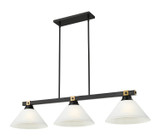 Z-Lite - 1955-3MB-RB-AWL14 - Three Light Billiard - Bronte - Matte Black + Rubbed Brass