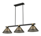 Z-Lite - 1955-3MB-RB-ARS - Three Light Billiard - Bronte - Matte Black + Rubbed Brass