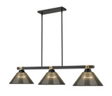 Z-Lite - 1955-3MB-RB-ARS - Three Light Billiard - Bronte - Matte Black + Rubbed Brass