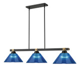 Z-Lite - 1955-3MB-RB-ARDB - Three Light Billiard - Bronte - Matte Black + Rubbed Brass