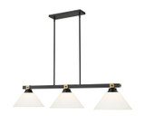 Z-Lite - 1955-3MB-RB-AMO14 - Three Light Billiard - Bronte - Matte Black + Rubbed Brass