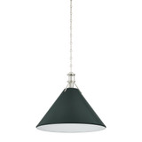 Hudson Valley - MDS352L-PN/SSG - One Light Pendant - Painted No. 2 - Polished Nickel/Soft Studio Green