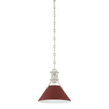 Hudson Valley - MDS351-PN/CRN - One Light Pendant - Painted No. 2 - Polished Nickel/Soft Crimson