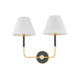 Hudson Valley - MDS2201-AGB/SSG - Two Light Wall Sconce - Wedgewood - Aged Brass/Soft Studio Green
