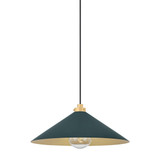 Hudson Valley - MDS1402-AGB/SSG - One Light Pendant - Clivedon - Aged Brass/Soft Studio Green