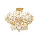 Hudson Valley - 4454-VGL - Four Light Semi Flush Mount - Maybrook - Vintage Gold Leaf