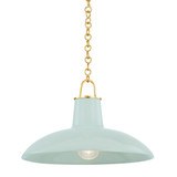 Hudson Valley - 1918-AGB/CMC - One Light Pendant - Pottersville - Aged Brass/Ceramic Moss Crackle