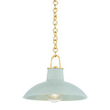 Hudson Valley - 1914-AGB/CMC - One Light Pendant - Pottersville - Aged Brass/Ceramic Moss Crackle