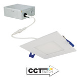 Elco Lighting - ERT441CT5W - 4" SQR LED PNL LGHT 12W 700 LMN 5CCT - All White